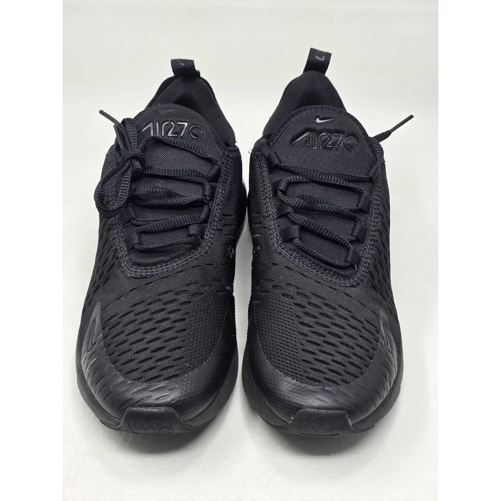 Nike Air Max 270 Kids Size 6.5Y Black Mesh Low Top Lace Up Sneakers BQ5776-001